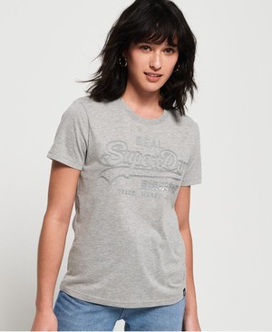 Superdry Vintage Logo Tonal Női Pólók Szürke | MPOGI0492